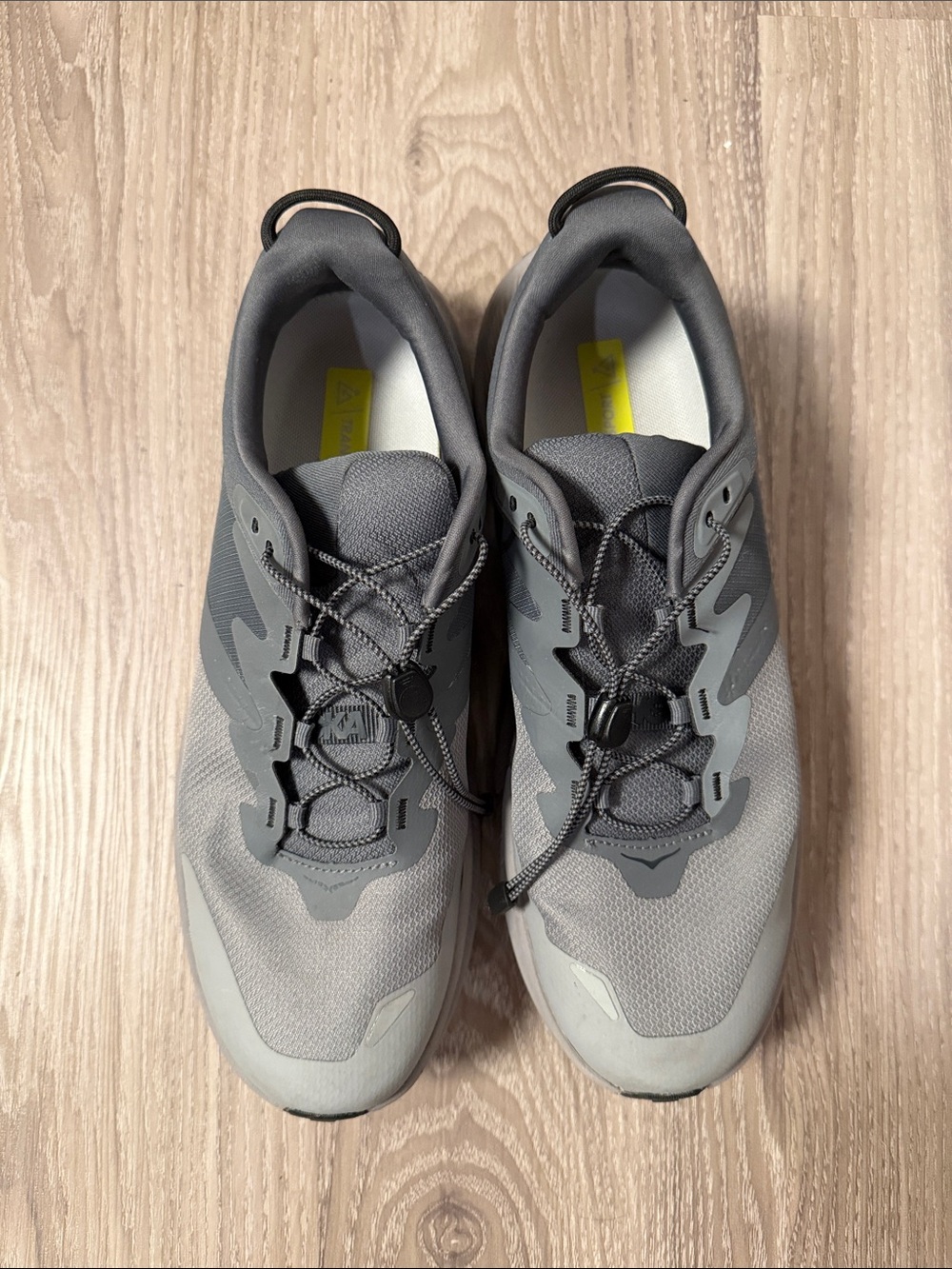 Hoka Men's Gray Athletic Sneakers with Quick-Pull Lacing